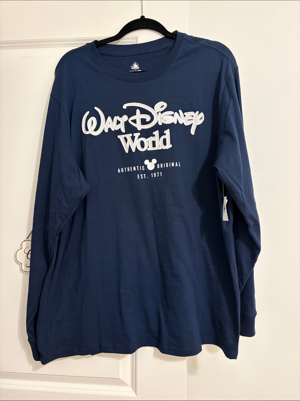 NWT Disney Long Sleeve Tee in Navy with White Walt Disney World Logo